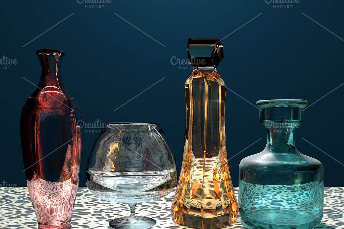 3d illustration of color vase green, a Decorative Illustration by Famapictura