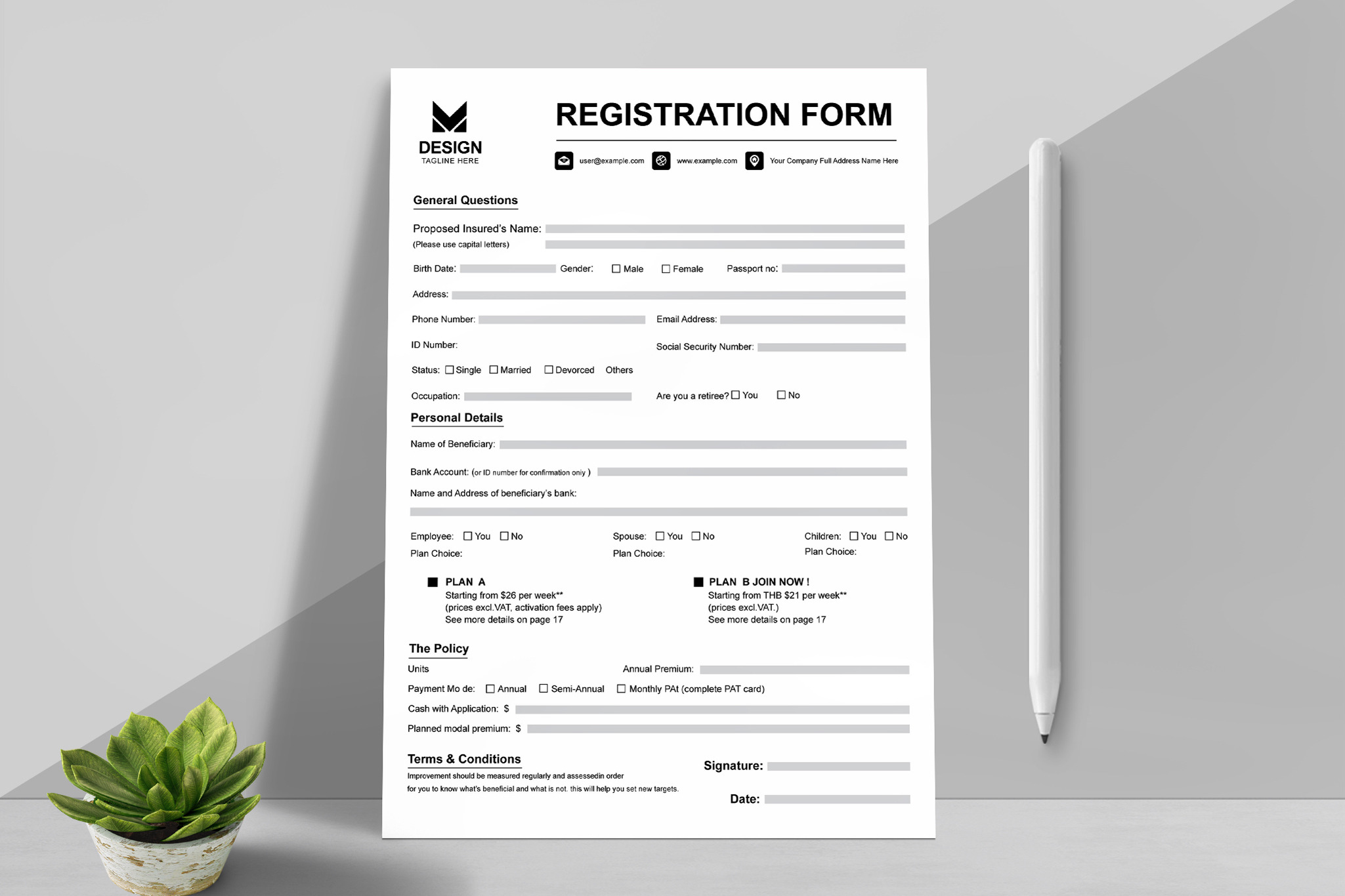Registration Form Template