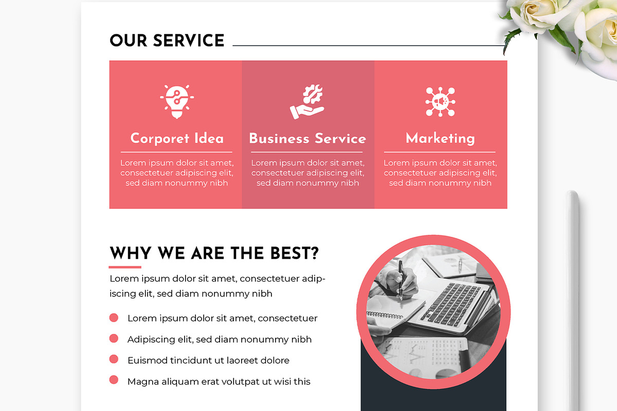 Two Page Business Flyer Template, a Flyer Template by MightyDesign (Photo 4 of 8)