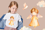 Watercolor Angels girls set, an Object Illustration by AlineArtStore (Thumbnail 5 of 8)