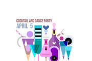 Cocktail Party Poster Vector Designs, a Decorative Illustration by danjazzia (Thumbnail 8 of 9)