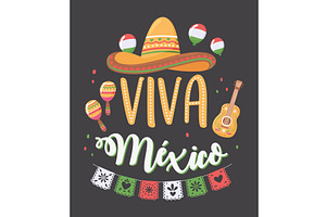 viva mexico poster, an Illustration by studiogstock