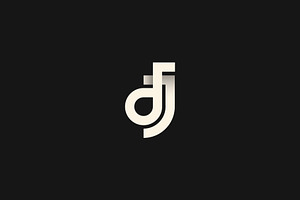 letter dj monogram logo design