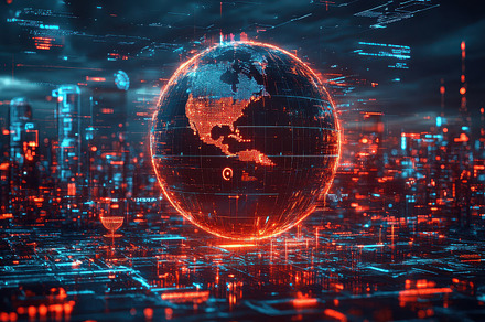 Global digital connectivity represen, a Background Photo by Pixeness