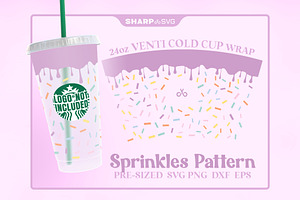 Sprinkles Drip SVG For Cup 24 Oz