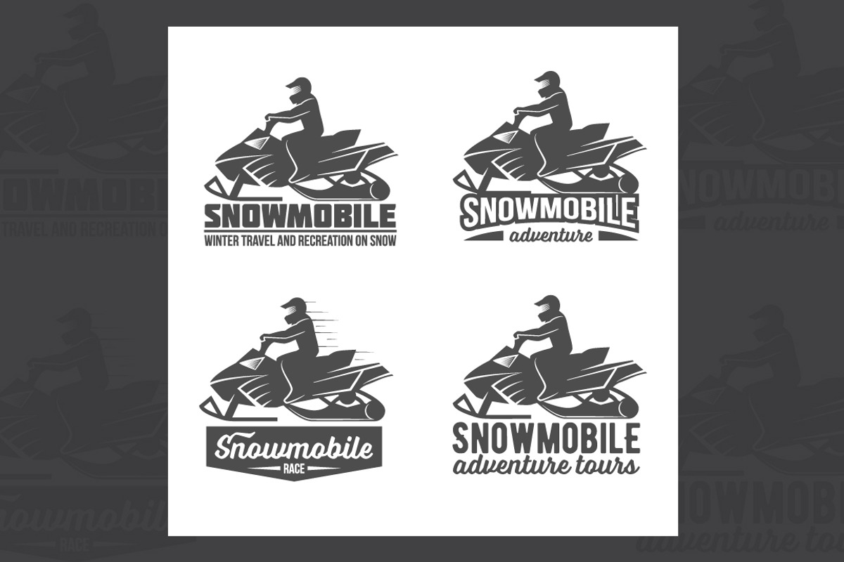 Set of snowmobile badges, a Branding & Logo Template by Alex_Ivanov