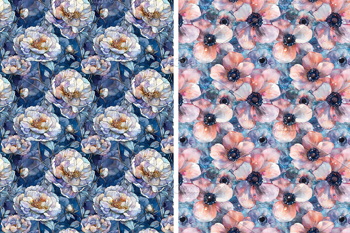 Floral Seamless Patterns Set, a Pattern Graphic by Bubert Art (Photo 3 of 6)