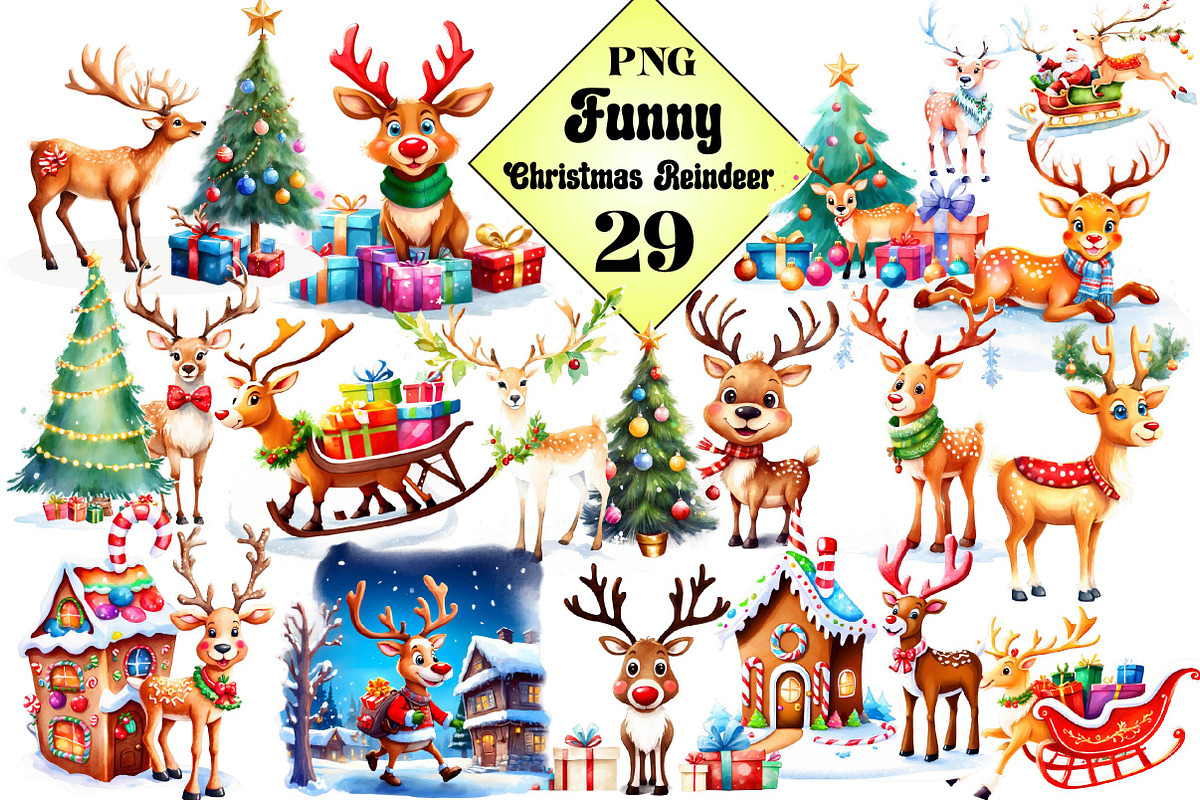 Funny Christmas Reindeer, an Illustration by Wow Magic (Photo 1 of 5)