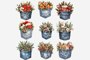 Christmas Denim Pocket Clipart, a Seasonal Illustration by Tanya Kart (Thumbnail 6 of 9)