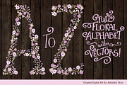 Lavender Floral Alphabet Vectors, an Illustration by Amanda Ilkov (Thumbnail 2 of 5)