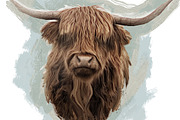 Scottish Highland Cow, an Animal Illustration by Digital Art Downloads (Thumbnail 2 of 2)