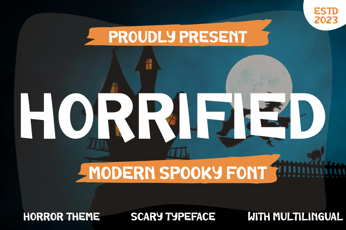 Horrified - Modern Spooky Font, a Sans Serif Font by MaikoHatta (Photo 1 of 7)