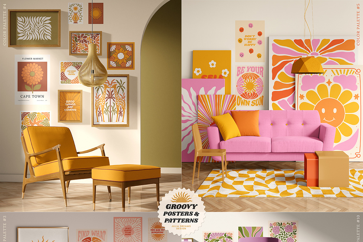 1160+ Groovy Posters Patterns Bundle