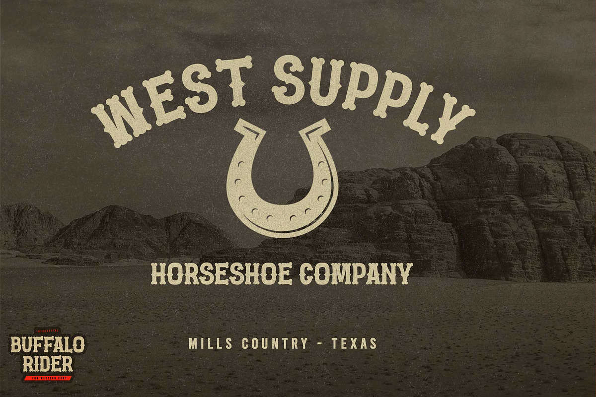 Buffalo Rider – Cowboy Display Font, a Slab Serif Font by Gassstype (Photo 2 of 8)