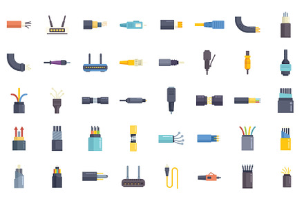 Set of electrical connectors and, a Technology Illustration by Ylivdesign