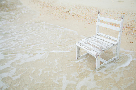 White wooden chair stock photo containing bay and beach, an Abstract Photo by a454