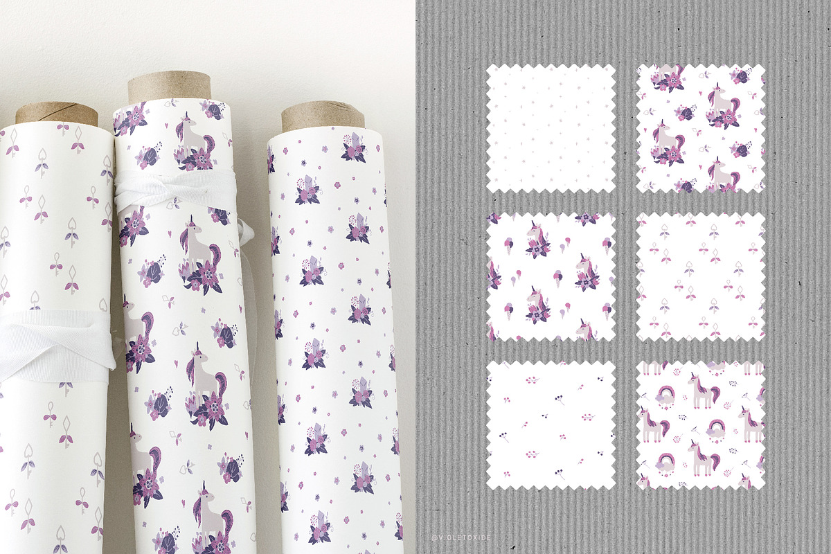 Unicorns & Flowers Collection, a Graphic by VioletOxide (Photo 8 of 10)