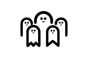 Spooky Squad Ghost Icon, an Outline Icon by Vectorium Studio