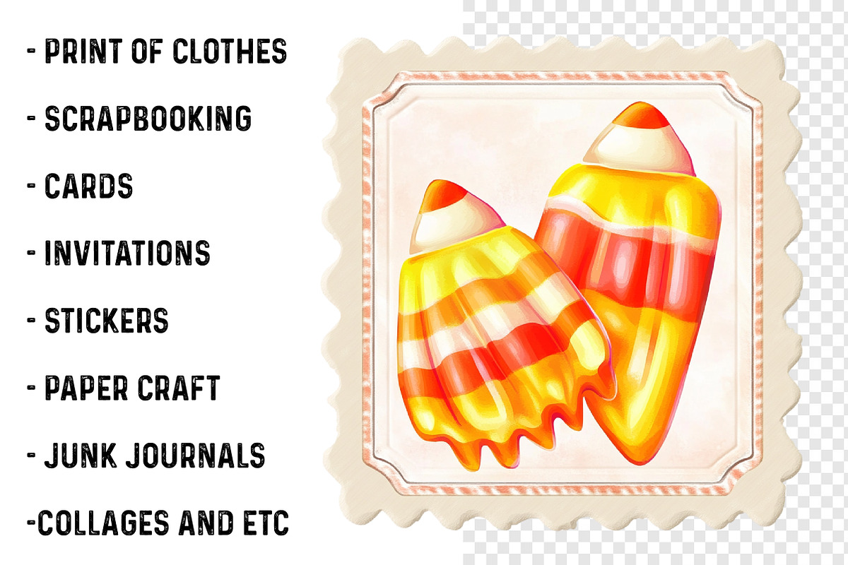 Halloween Postage Stamps Clipart Png, a Transportation Illustration by SinaCreation (Photo 3 of 9)