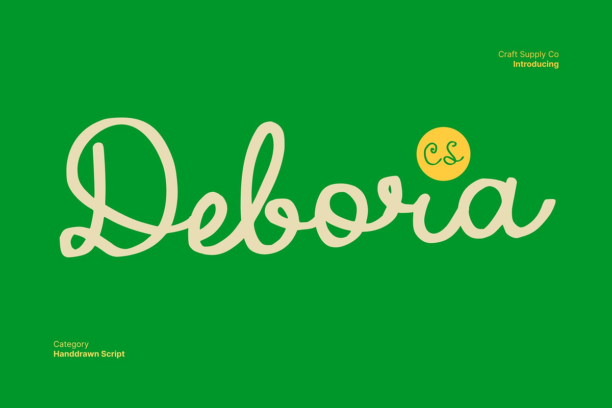 CS Debora – Handwritten Script Font, a Script Font by Craft Supply Co. (Photo 1 of 8)