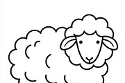 Cute sheep drawing, a simple line art illustration providing a f, an Illustration by Studio ANNA (Thumbnail 1 of 2)