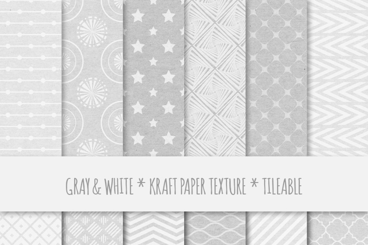 Gray Geometric Seamless Patterns, a Pattern Graphic by DESIGN BY nube