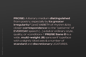 Prose Sans Sans Serif Font Family