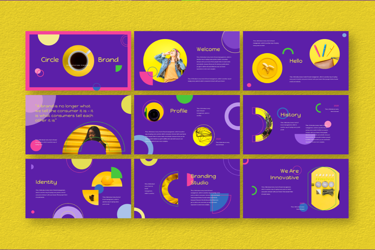 Circle Brand Google Slide Template, a Presentation Template by Inkofert (Photo 4 of 9)