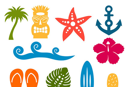 Summer Beach Icons Collection