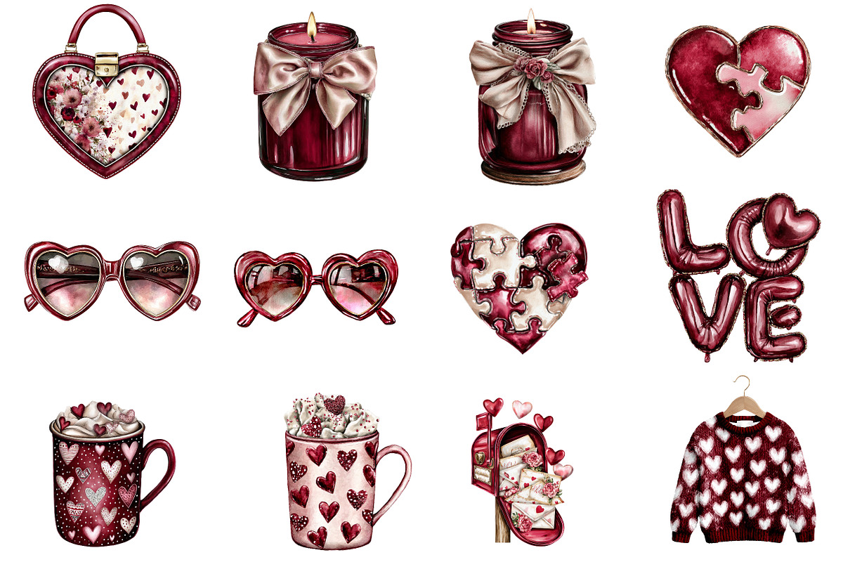Romantic Valentine clipart, an Illustration by Designworld (Photo 4 of 4)