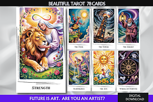 Beautiful Tarot Cards Deck, an Object Illustration by Mugio