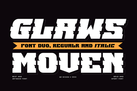 Glaws Moven - Athletics & Basketball, a Slab Serif Font by QR Design Studio