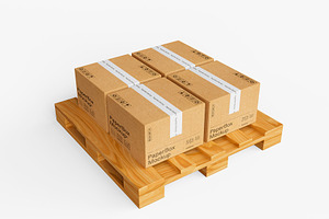 3d Cardboard Boxes Mockup