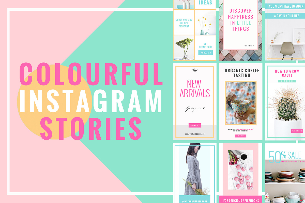 COLORFUL Instagram Stories, a Social Media Template by NordWood (Photo 1 of 10)