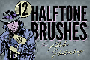 12 Halftone Texture Brushes