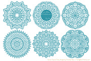 Vintage Blue Lace Doilies Clipart, an Illustration by Amanda Ilkov (Thumbnail 4 of 4)