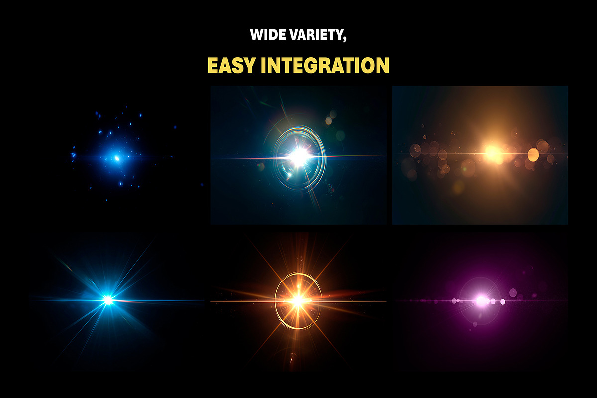 100+ Lens Flare Overlay Effects, an Object Graphic by Mikel Blazgad (Photo 3 of 10)