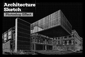 Architecture Sketch Photoshop Effect