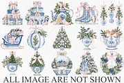 Watercolor Chinoiserie Christmas PNG, a Seasonal Illustration by Canvas Craft (Thumbnail 4 of 10)