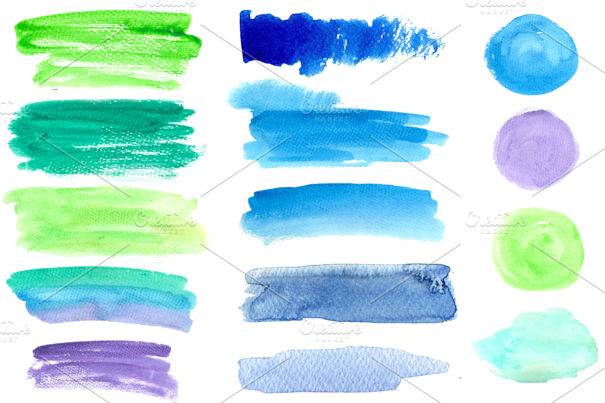 Watercolor banners and splotches, a Texture Graphic by mcherevan (Photo 1 of 3)