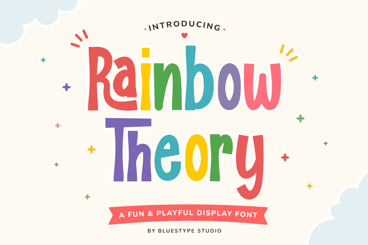 Rainbow Theory Playful Display Font, a Sans Serif Font by Bluestype Studio (Photo 1 of 7)