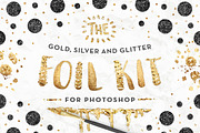 The Gold Foil Kit Essentials+Bonus!, a Layer Style Add-On by Pink Coffie (Thumbnail 1 of 9)