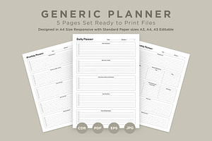 Generic Planning Pages Set V-11