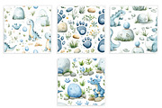 Cute Dinosaur Paw Print Seamless, a Seasonal Illustration by Daily.Designs (Thumbnail 3 of 3)