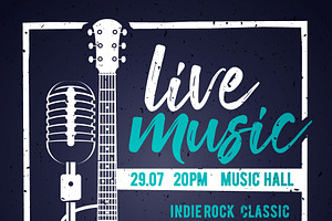 banner for concert or live music, a Background Graphic by Black White Mouse Design