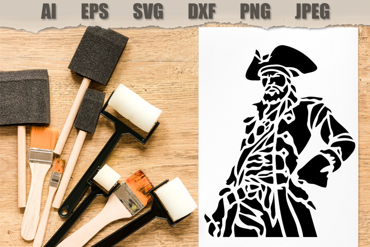 Stencils Pirate Captain, a Person Illustration by MARYCRAFTIRIA (Photo 3 of 3)