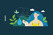 Ecology flat vector illustrations, a Templates & Theme by Grivina's shop (Thumbnail 7 of 31)