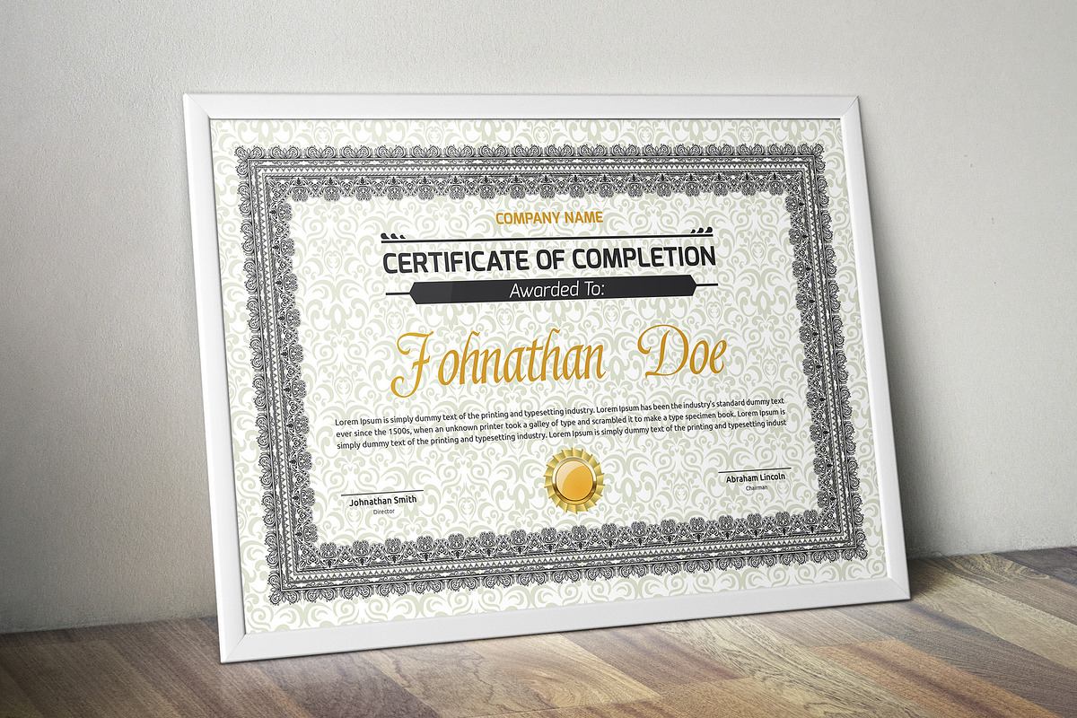 Certificate Word | PSD | AI, a Stationery Template by Curve Design (Photo 3 of 4)
