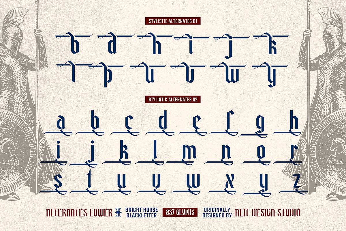 Bright Horse Typeface, a Blackletter Font by alit design (Photo 12 of 17)