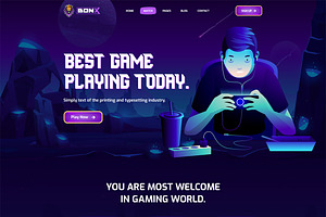 Gatsby Gaming Template - Bonx